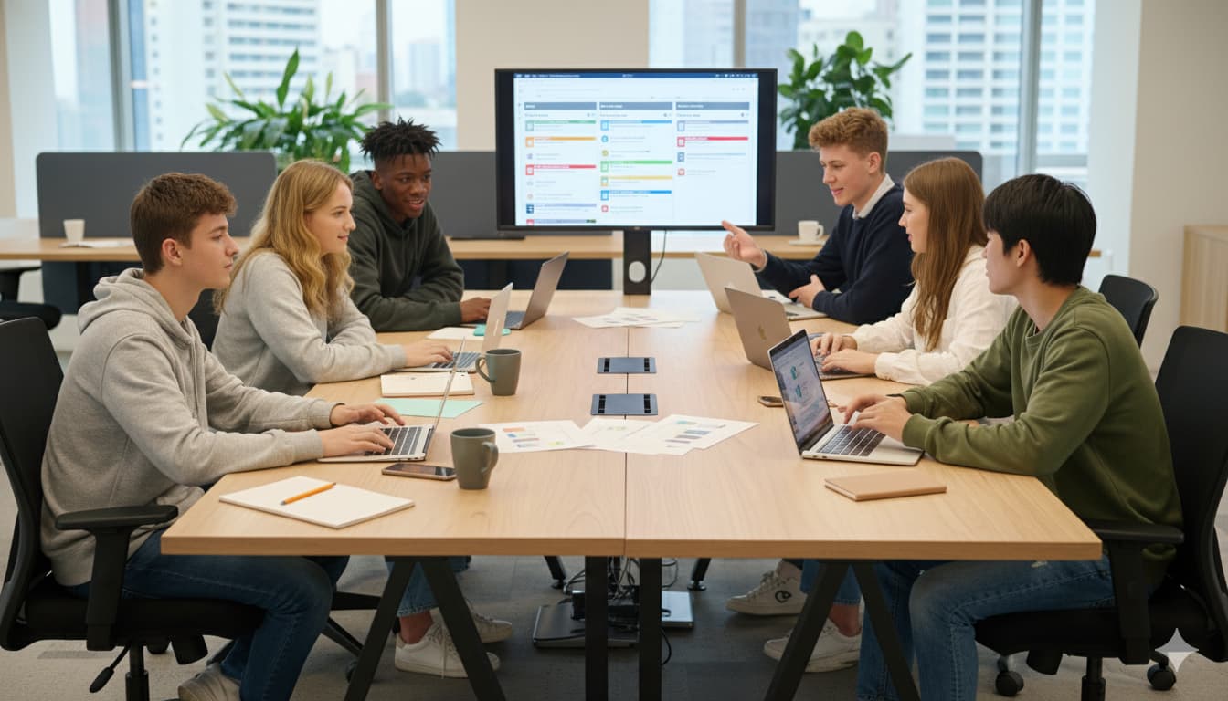 Students collaborating during AI bootcamp