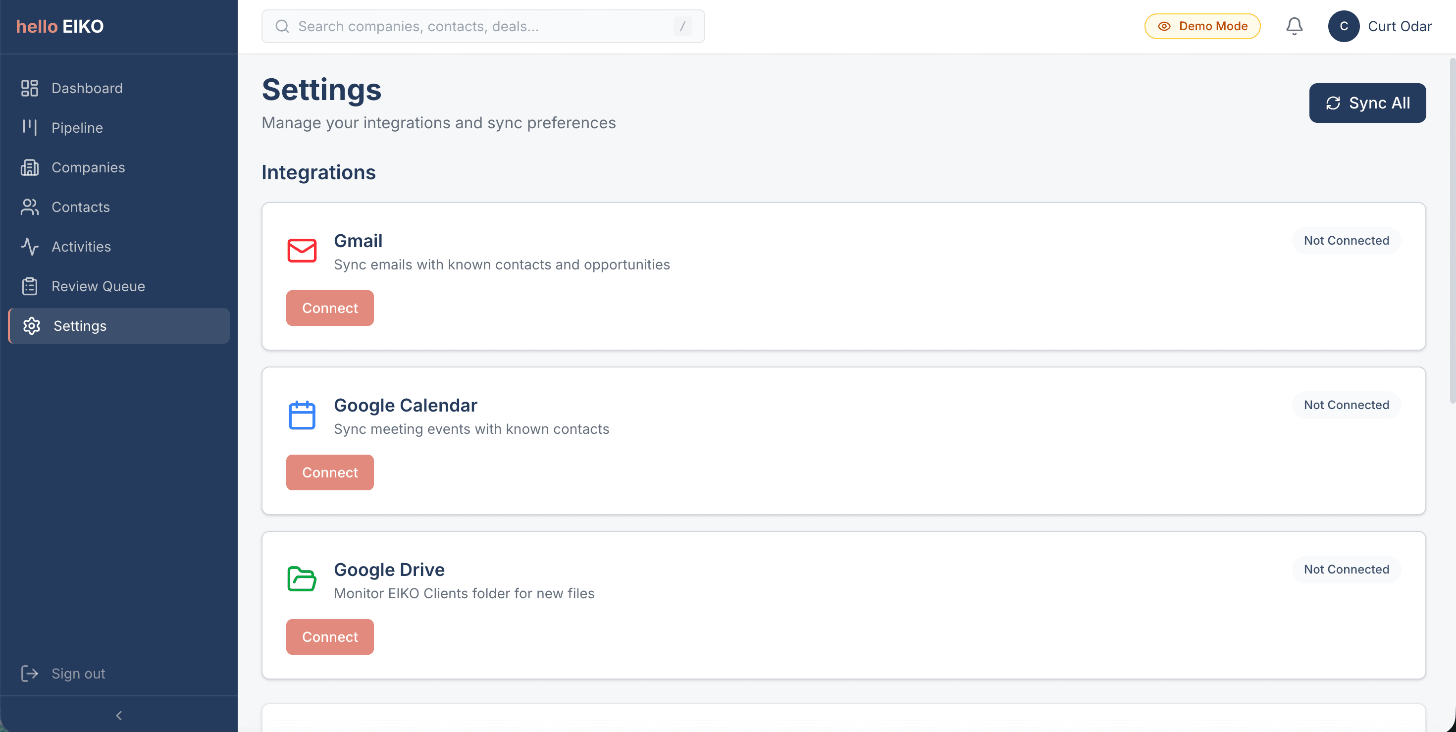 EIKO CRM screenshot